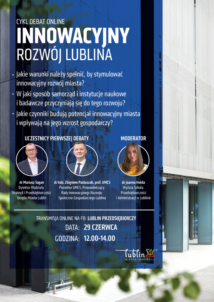Innowacyjny rozwój Lublina - grafika debaty.