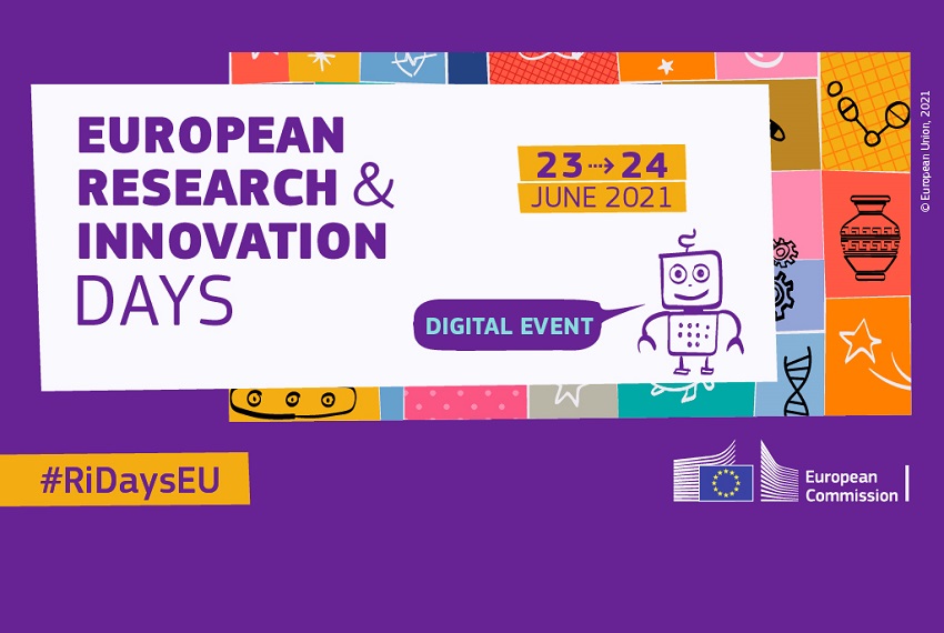 Grafika przedstawia zaproszenie na European Research & Innowavtion Days
